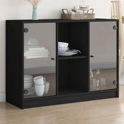 Engineered Wood Sideboard Black 102x37x75.5 cm Specifications