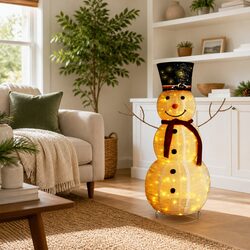 Christmas Snowman Decoration Figure 120cm LED Lights 8 Effects Indoor Outdoor