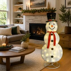 Christmas Snowman LED Decoration Figure 180cm Fabric with 8 Lighting Effects