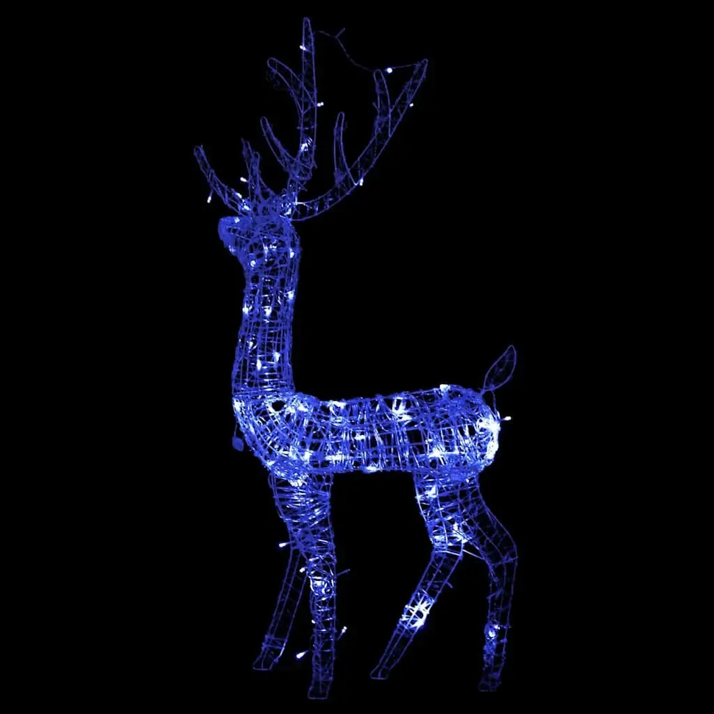 Blue Acrylic Reindeer Christmas Decoration 140 LED Lights 128cm Indoor Outdoor