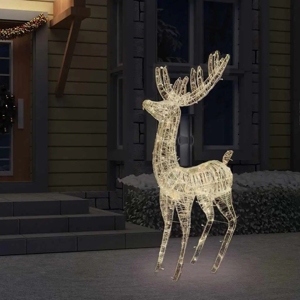 Christmas Reindeer Decoration Outdoor 180cm Acrylic with 250 LED Warm White Lights