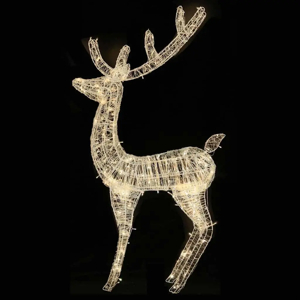 Christmas Reindeer Decoration Outdoor 180cm Acrylic with 250 LED Warm White Lights