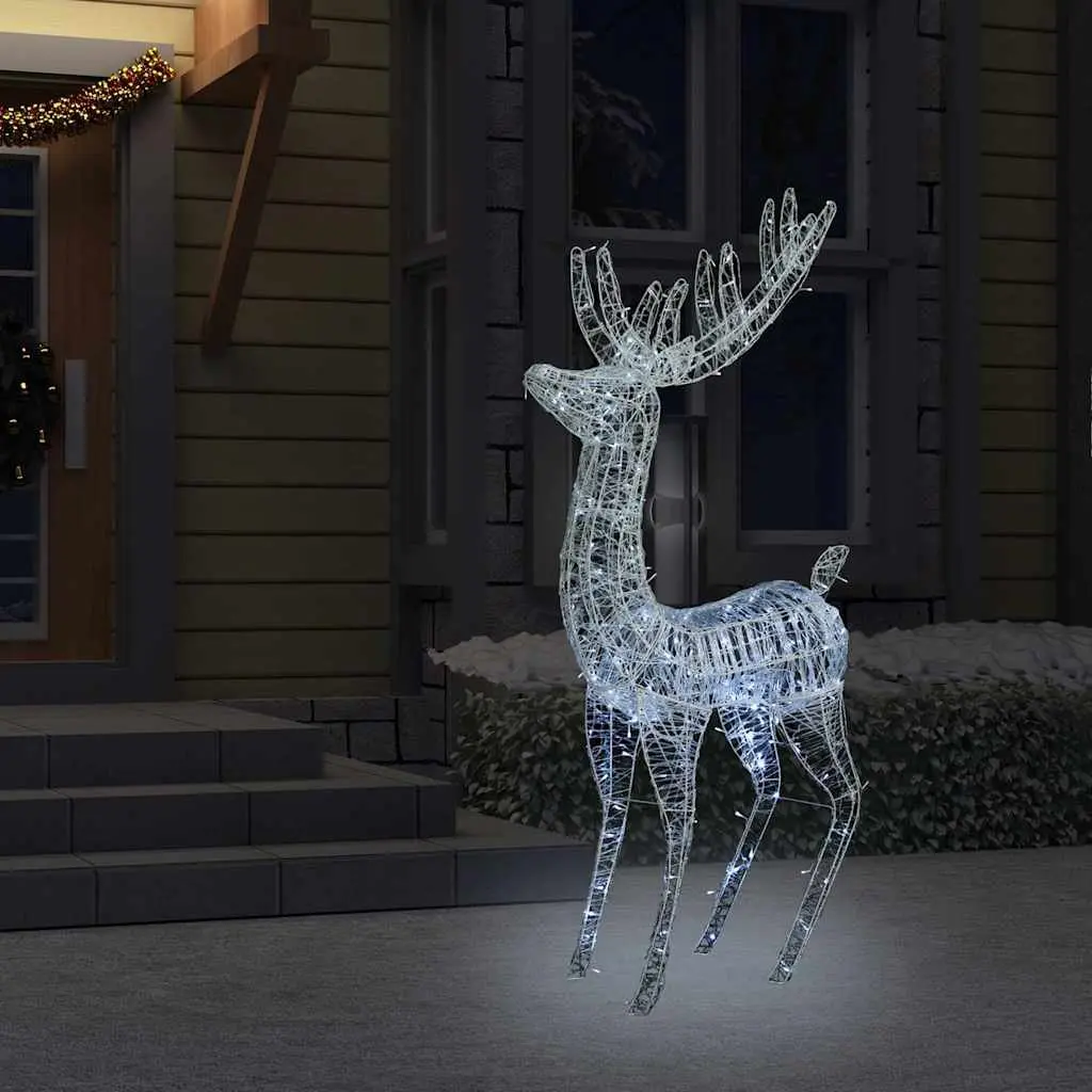 XXL Acrylic Christmas Reindeer Decoration for Garden 180cm Cold White LED Lights