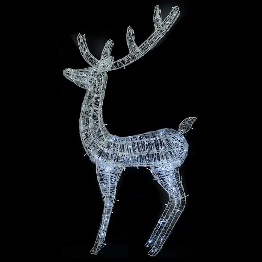 XXL Acrylic Christmas Reindeer Decoration for Garden 180cm Cold White LED Lights
