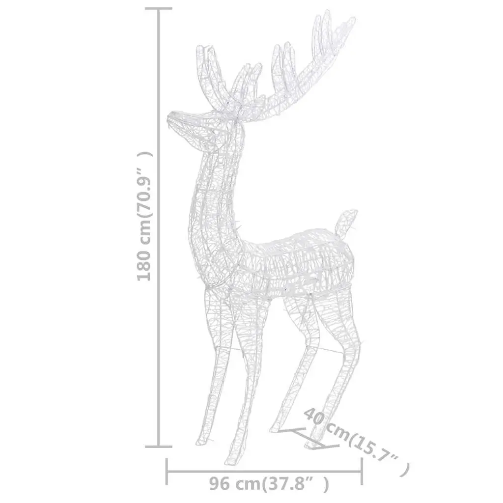 Acrylic Christmas Reindeer Outdoor Decor 180cm with Blue LED Lights