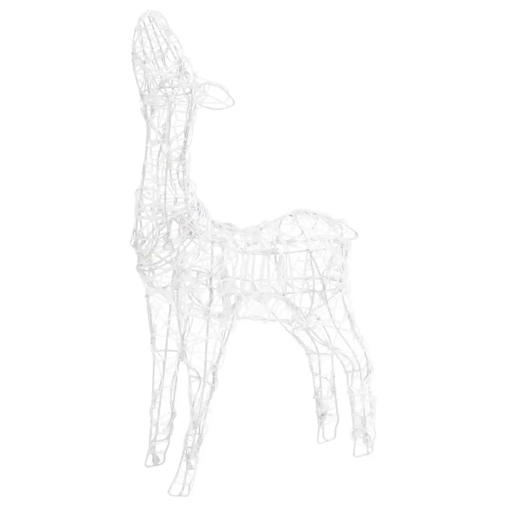 Acrylic Reindeer Family Christmas Decoration for Seasonal Use Pre-lit with 160 LED Warm White Lights 8 Lighting Effects