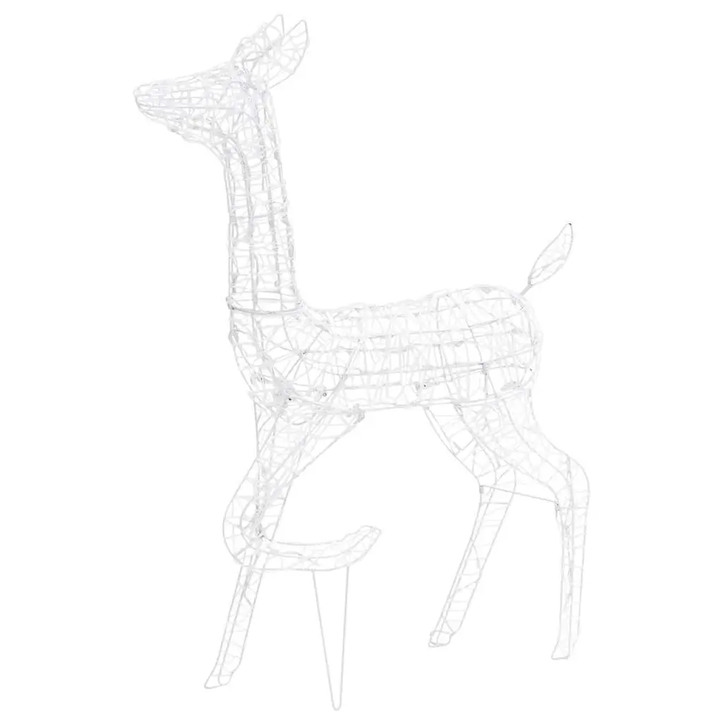 Acrylic Reindeer Family Christmas Decoration Indoor Outdoor 300 LED Cold White