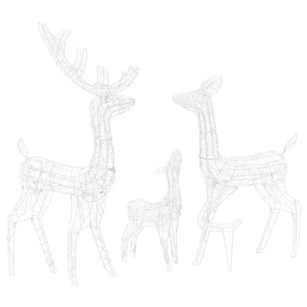 Acrylic Reindeer Family Christmas LED Light Decoration Outdoor Use Blue 300 Lights
