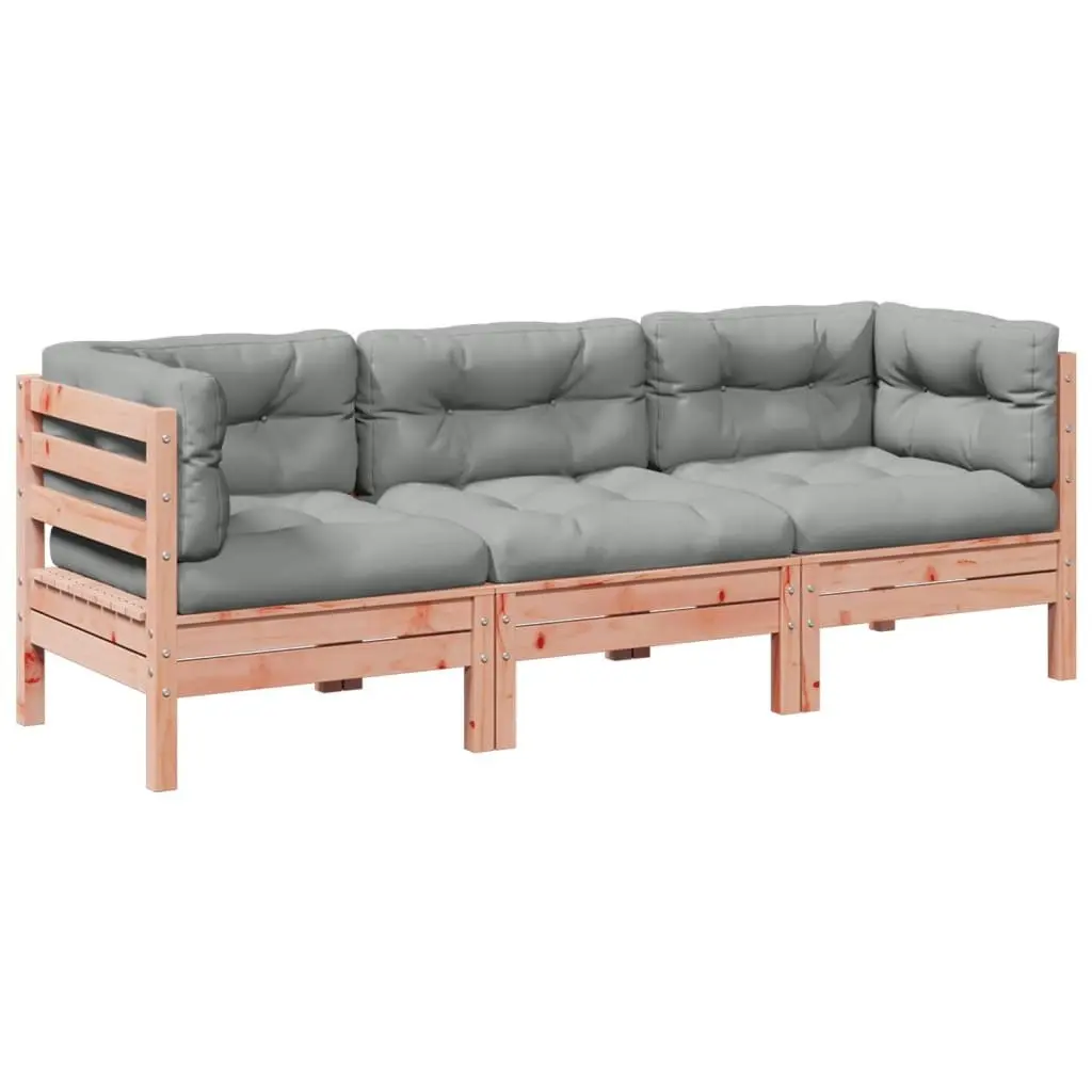 Garden Sofa Set 3 Piece Outdoor Furniture Backyard Patio Brown