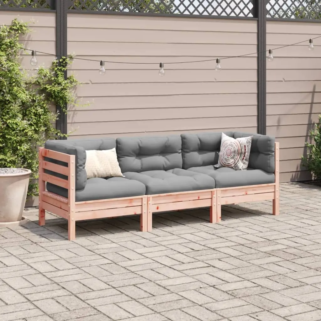Garden Sofa Set 3 Piece Outdoor Furniture Backyard Patio Brown