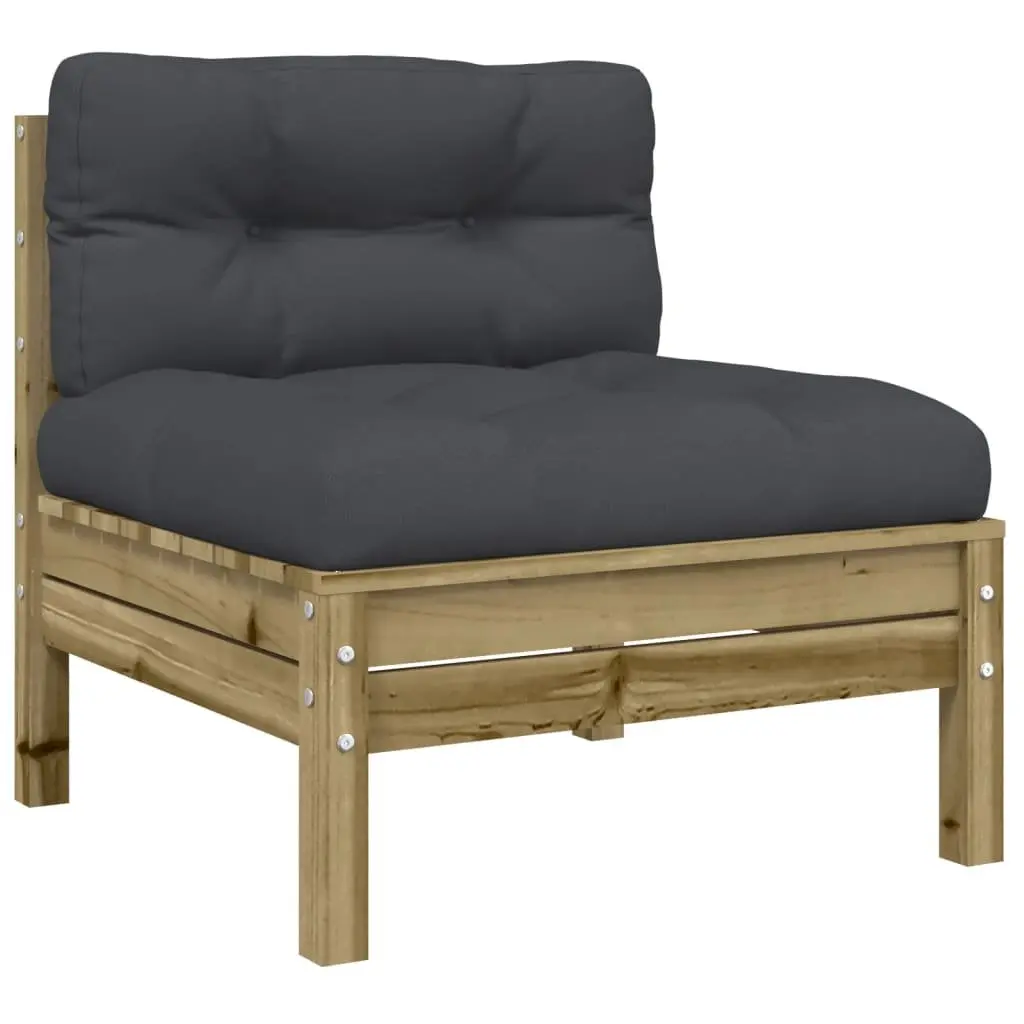 Garden Sofa Set 3 Piece Outdoor Furniture Brown Cushions Patio Seating