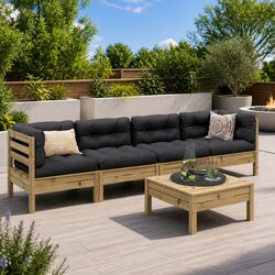 5 Piece Garden Sofa Set – Dimensions and Materials Included