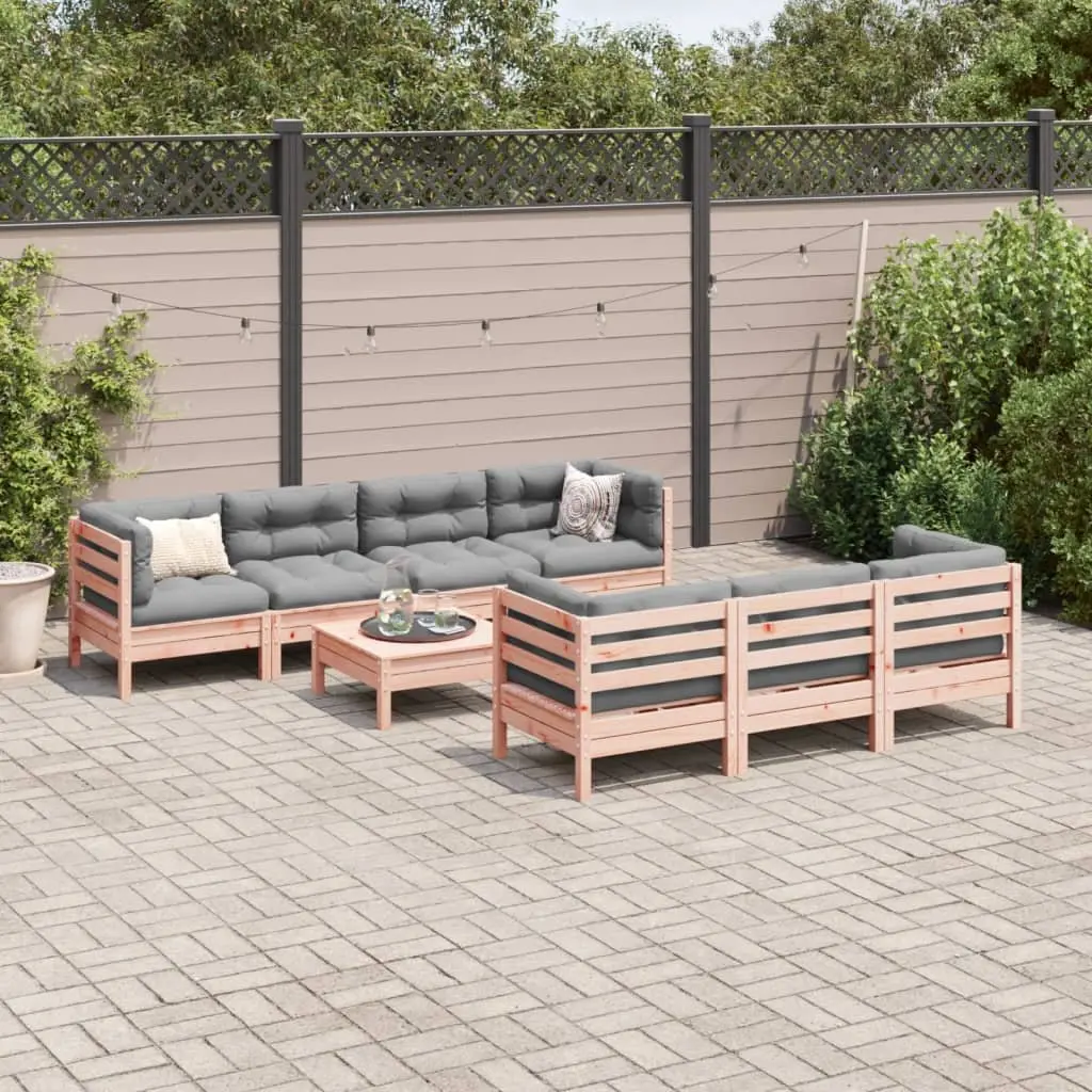 Garden Sofa Set 8 Piece Outdoor Furniture Patio Seating with Cushions Wood