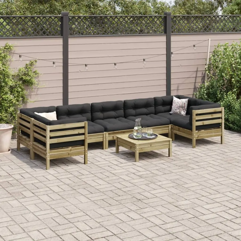 8 Piece Garden Sofa Set Outdoor Furniture with Cushions Patio Backyard Seating