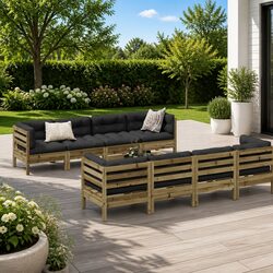 Specifications of 9-Piece Garden Sofa Set with Cushions