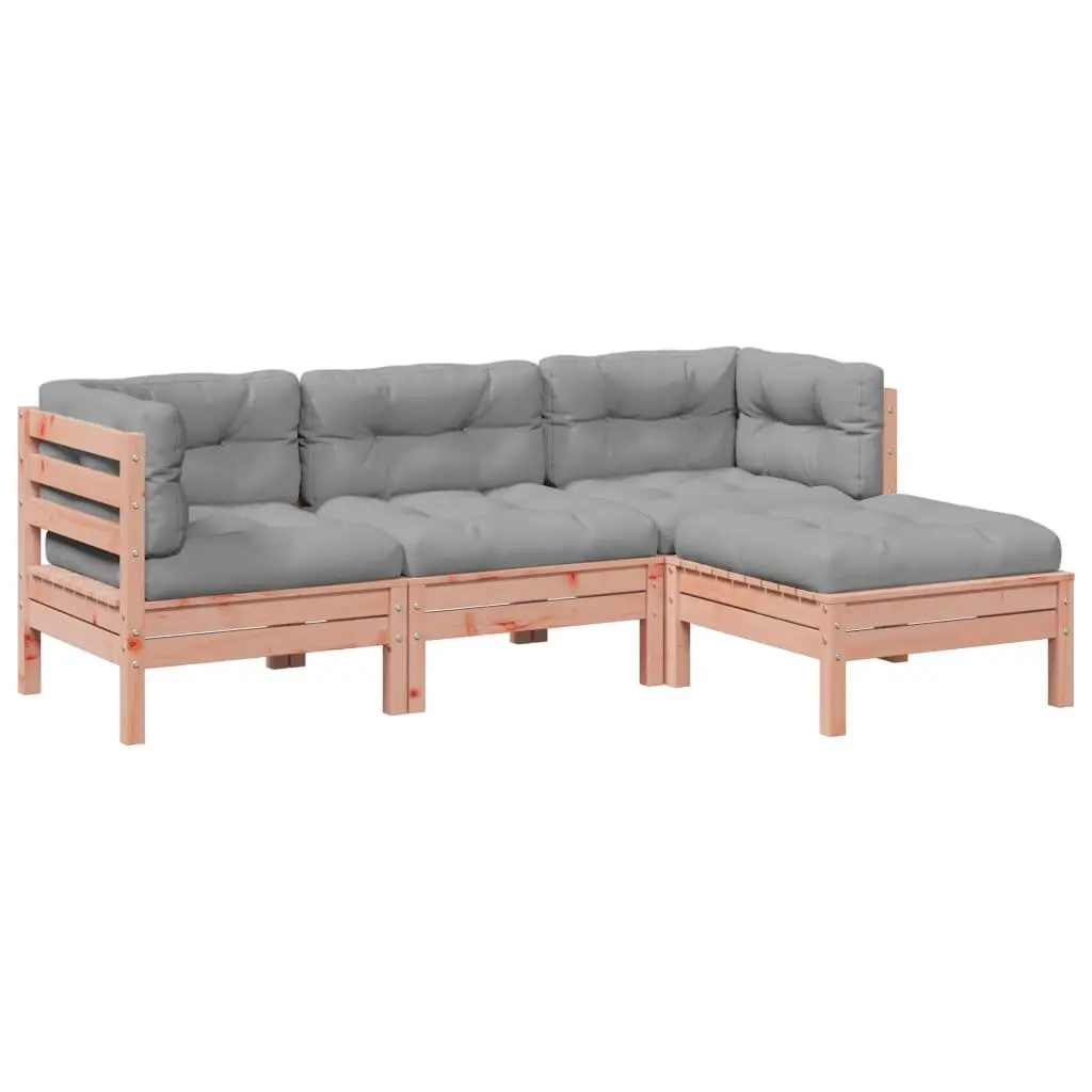 4 Piece Garden Sofa Set Outdoor Patio Furniture Brown