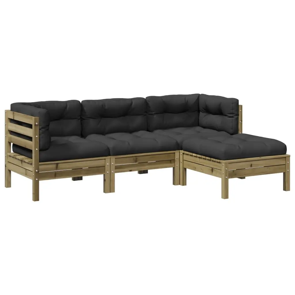 Garden Sofa Set Outdoor Furniture Patio Lounge 4 Piece Brown