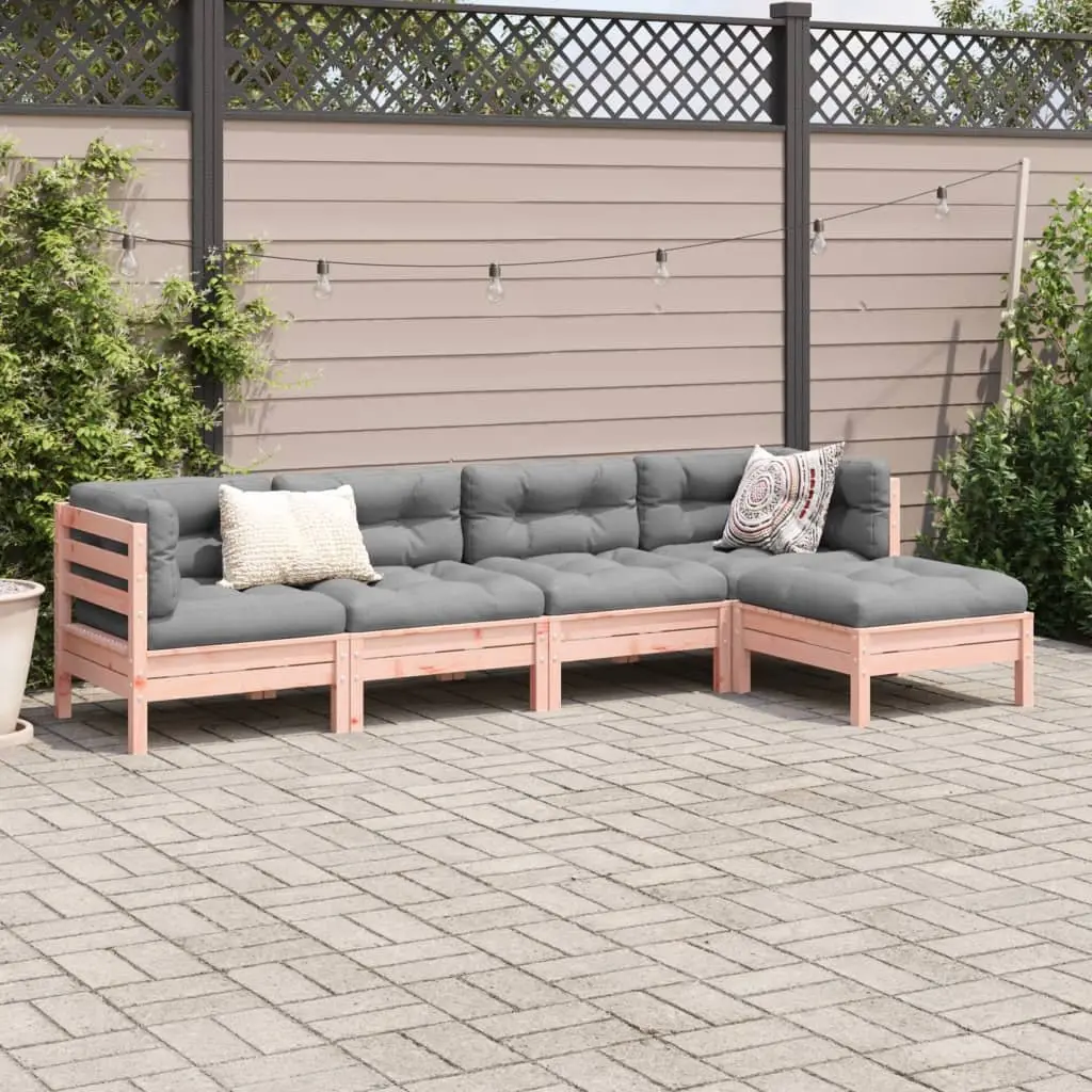 5-Piece Modular Outdoor Sofa Set in Solid Wood