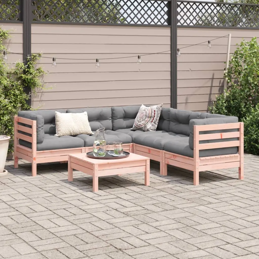Garden Sofa Set Outdoor Furniture Modular 6 Piece Brown Cushions