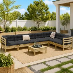 8 Piece Modular Garden Sofa Set: Dimensions and Features
