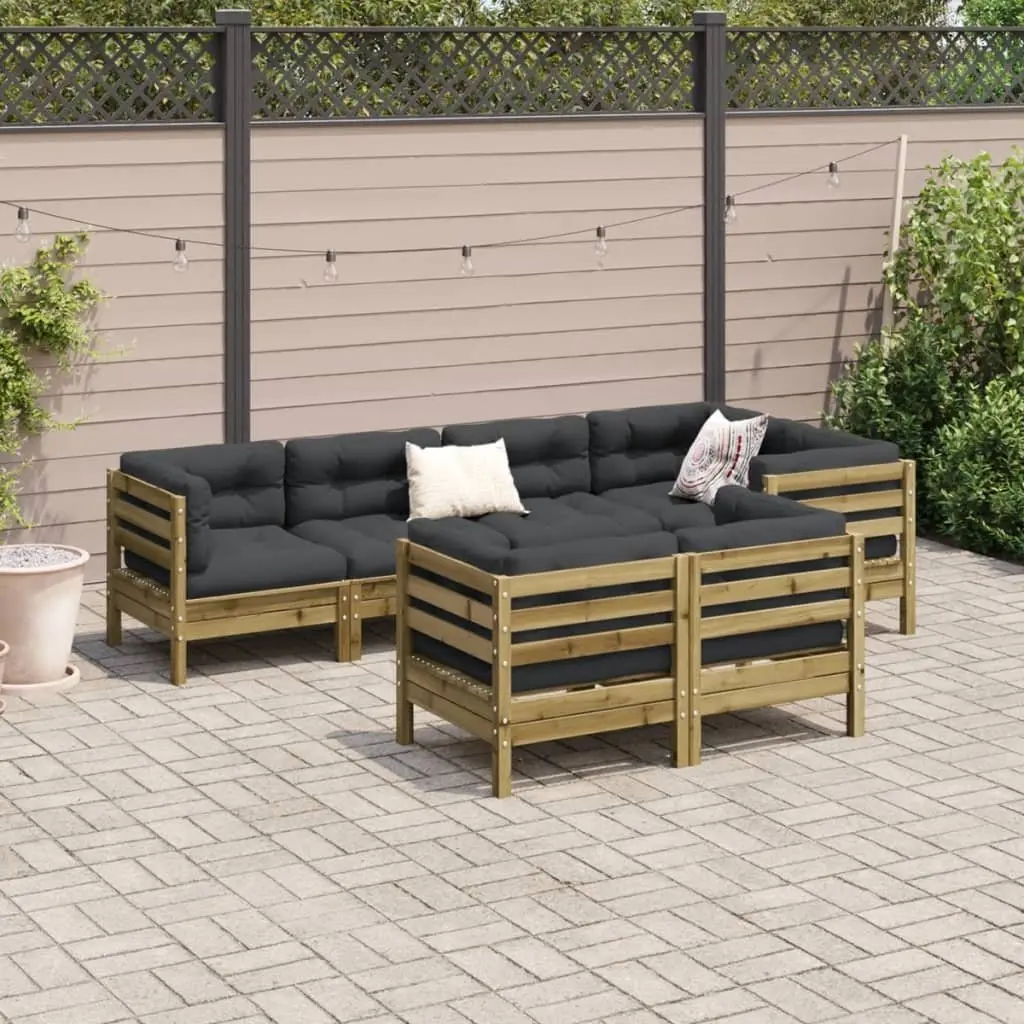 7 Piece Garden Sofa Set Outdoor Furniture Brown Patio Sectional