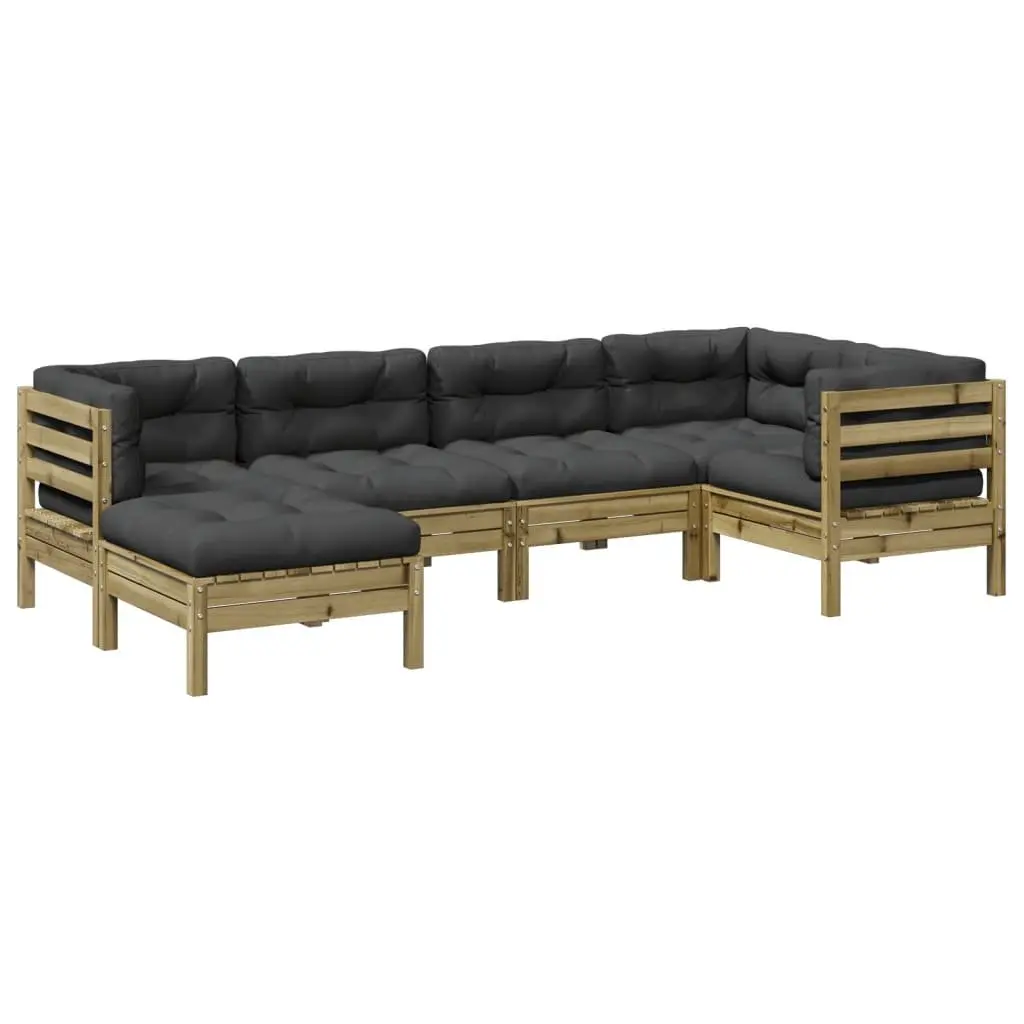 Garden Sofa Set Outdoor Furniture Patio Seating 6 Piece Brown