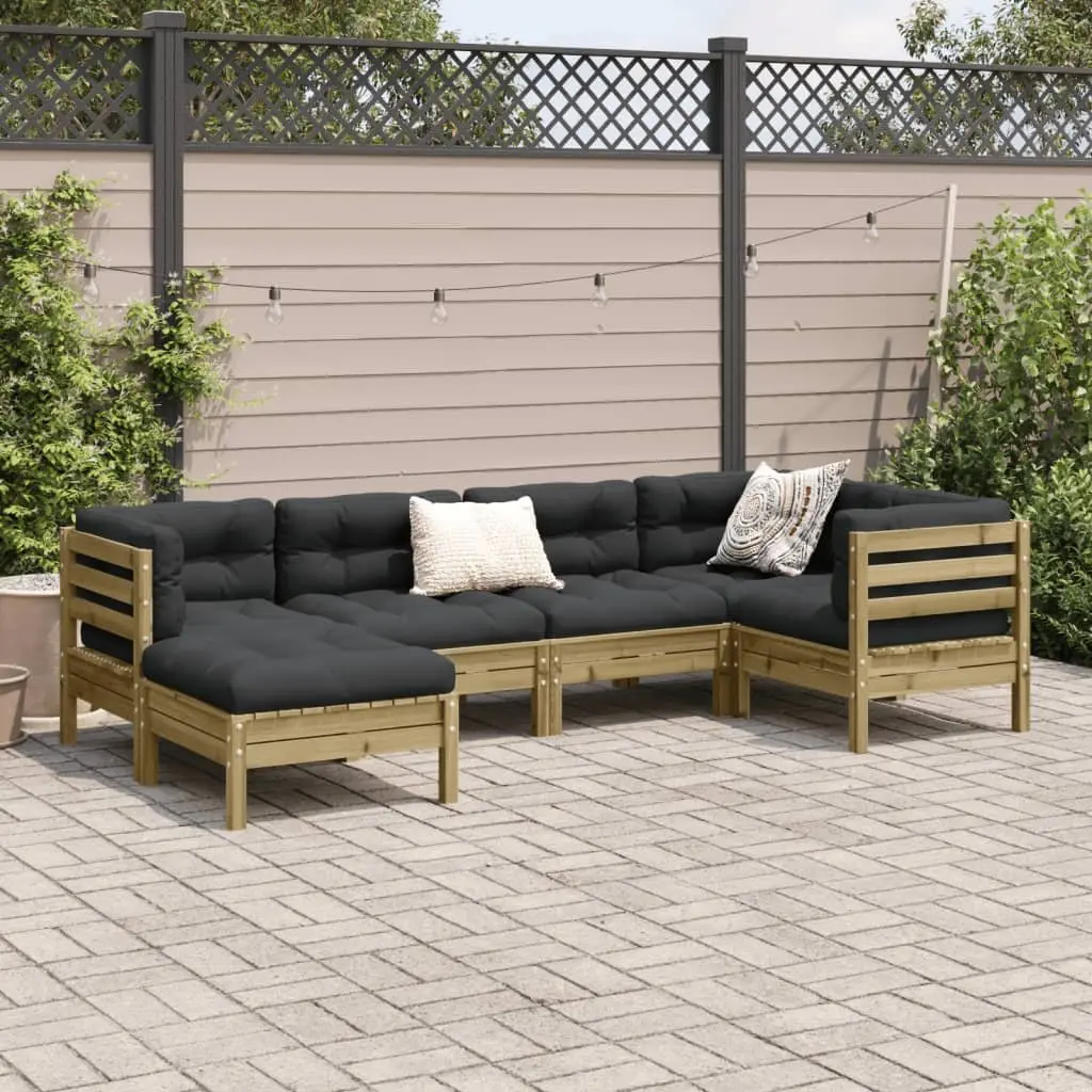 Garden Sofa Set Outdoor Furniture Patio Seating 6 Piece Brown