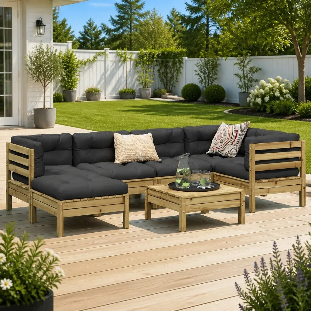 7 Piece Modular Garden Sofa Set