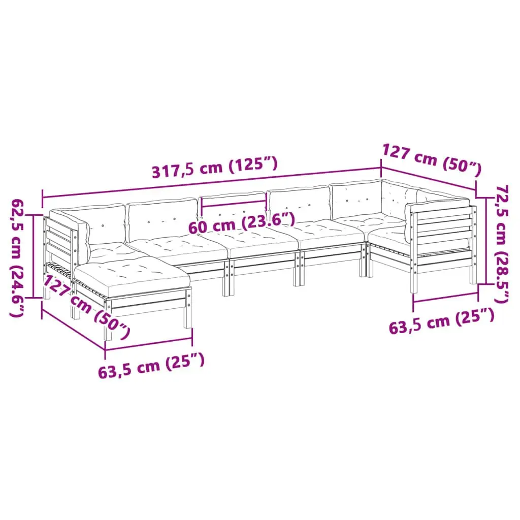 7 Piece Outdoor Garden Sofa Set