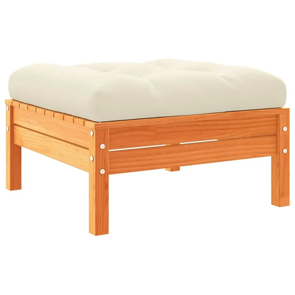 Garden Sofa Set Outdoor Furniture 6 Piece Brown Cushions Solid Wood Patio