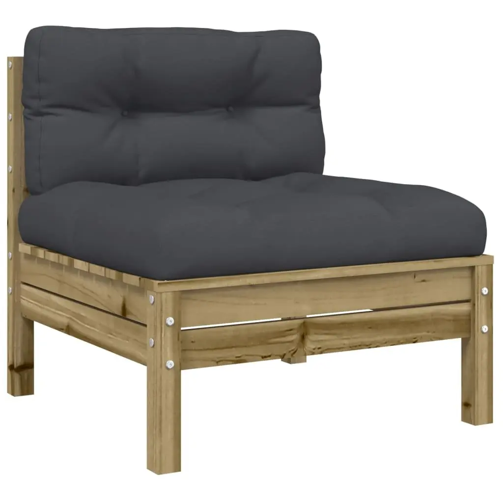 Modular Garden Sofa Set 6 Piece Cushioned Outdoor Furniture Brown for Patio
