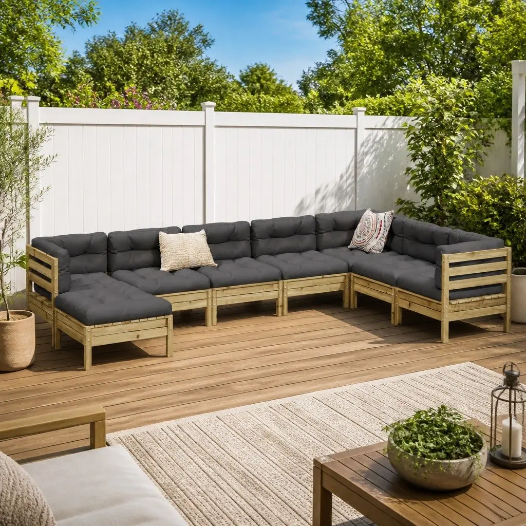 8 Piece Modular Garden Sofa Set