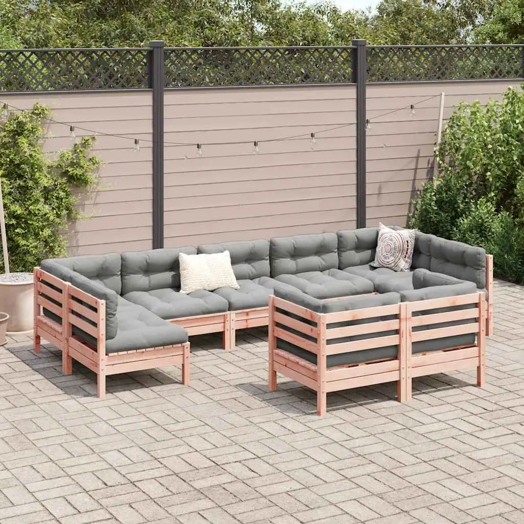 9 Piece Garden Sofa Set with Cushions
