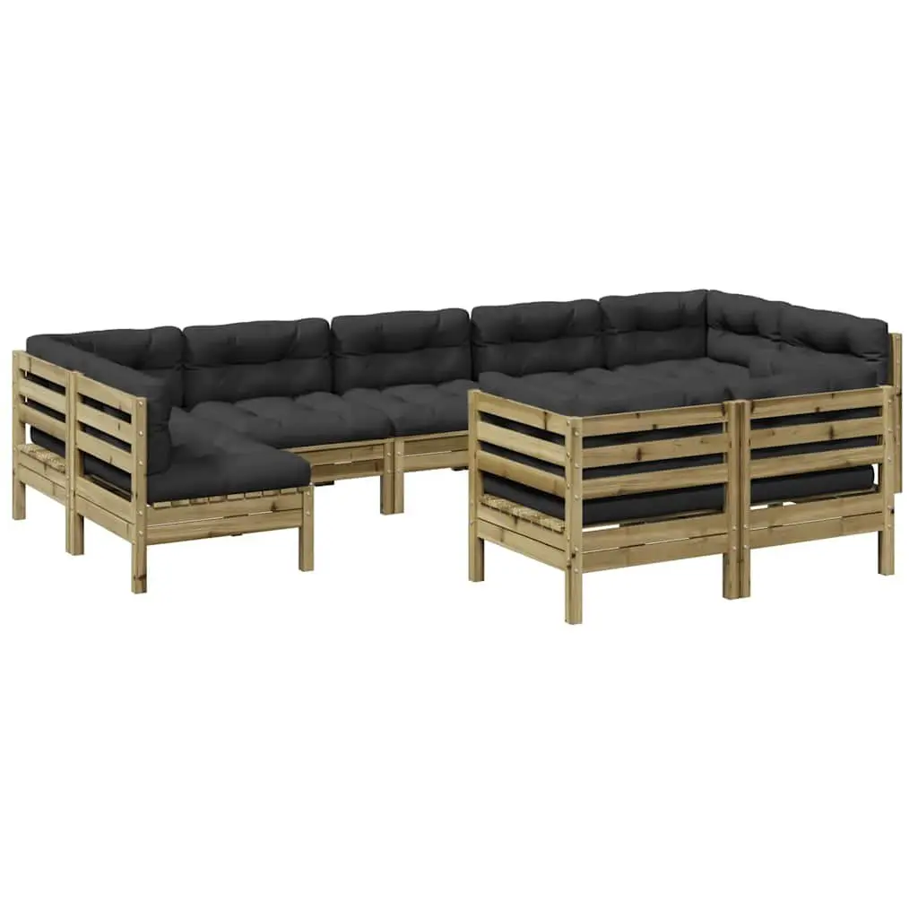 9 Piece Garden Sofa Set Outdoor Patio Furniture Brown