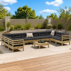 Factual 11 Piece Garden Sofa Set in Durable Pinewood