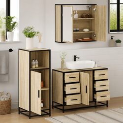 Specifications of Sonoma Oak 3-Piece Bathroom Set