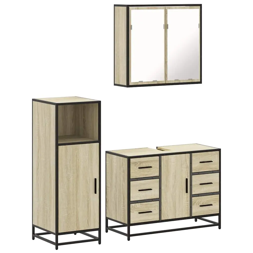 Sonoma Oak 3-Piece Bathroom Set