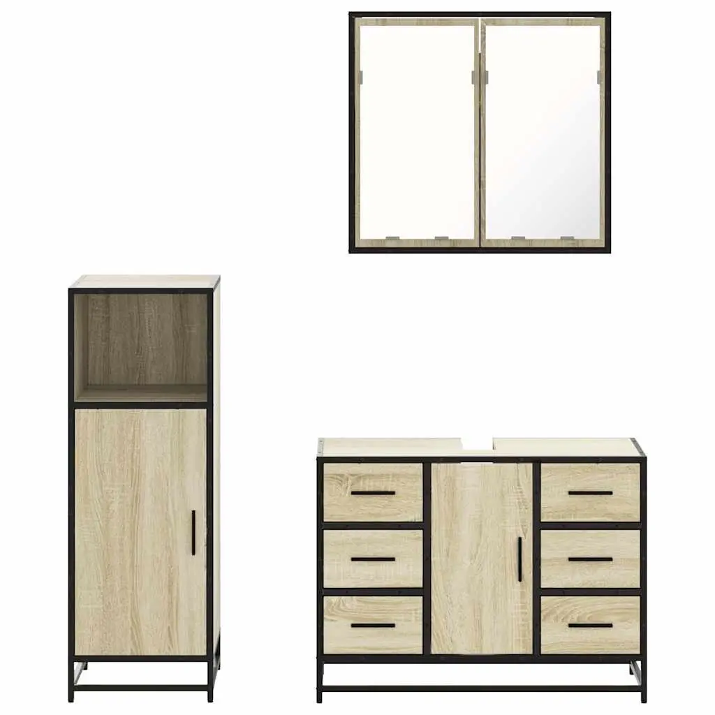 Sonoma Oak 3-Piece Bathroom Set