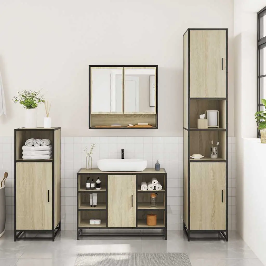 3-Piece Brown Bathroom Furniture Set