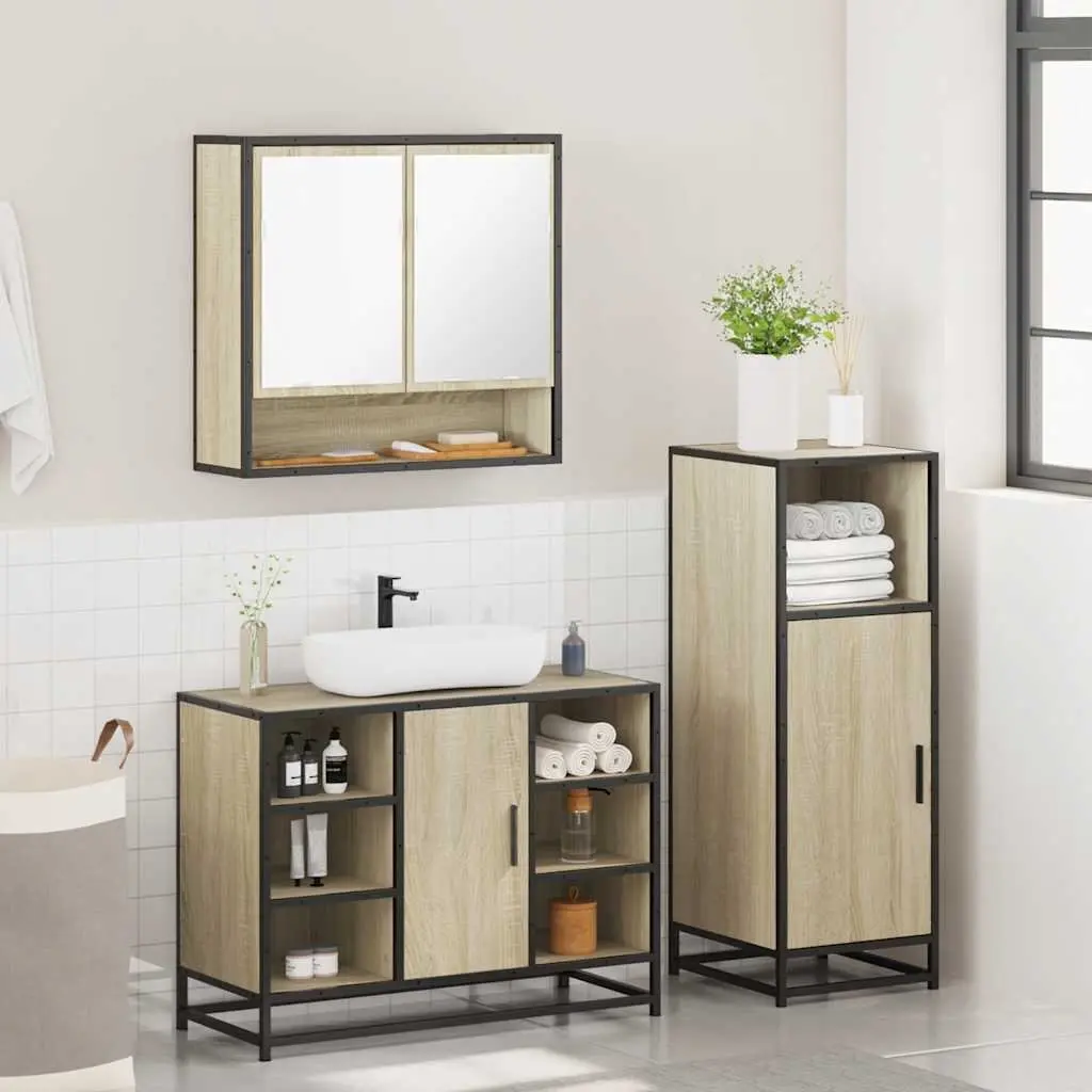 3-Piece Brown Bathroom Furniture Set
