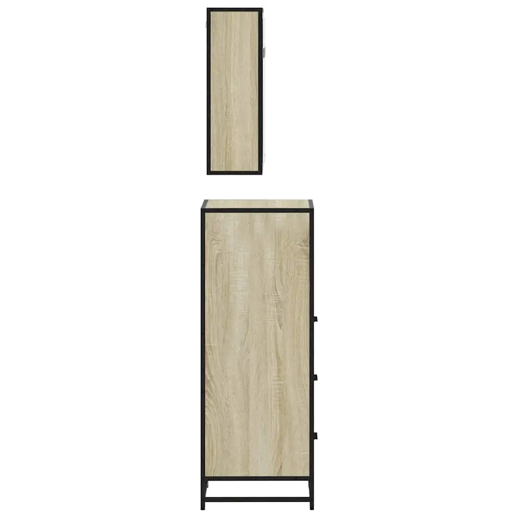 Bathroom Furniture Set for Bathroom 3 Piece Vanity Cabinet Mirror Sonoma Oak