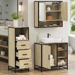 3 Piece Brown Bathroom Furniture Set – Specs & Details