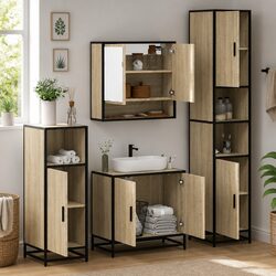 4-Piece Bathroom Furniture Set: Dimensions and Material Details