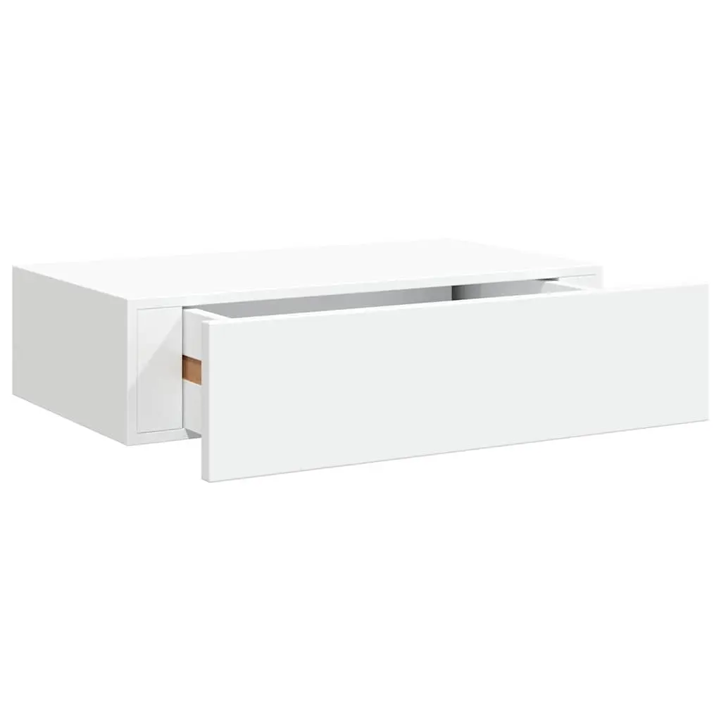 Wall-Mounted Drawer Shelves for Home Decor 2 Piece White Floating Storage Organizer