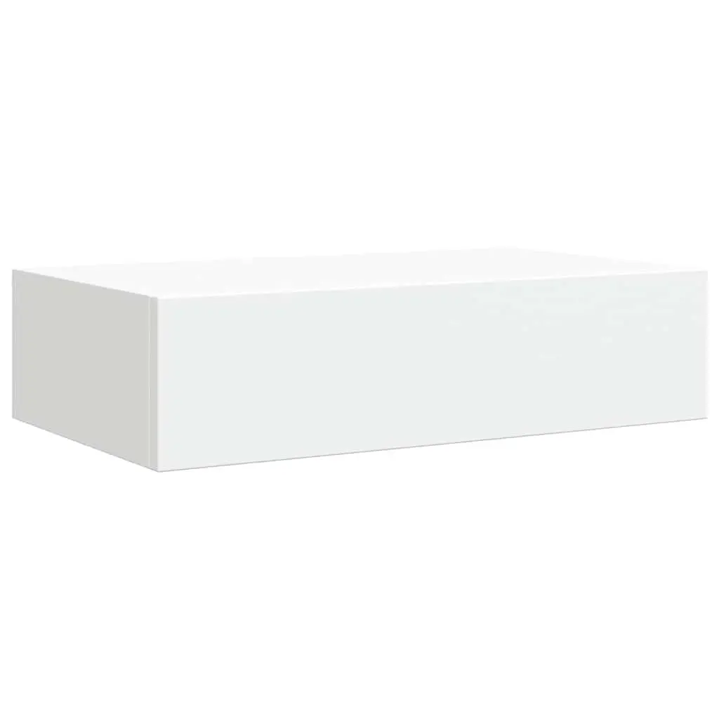 Wall-Mounted Drawer Shelves for Home Decor 2 Piece White Floating Storage Organizer