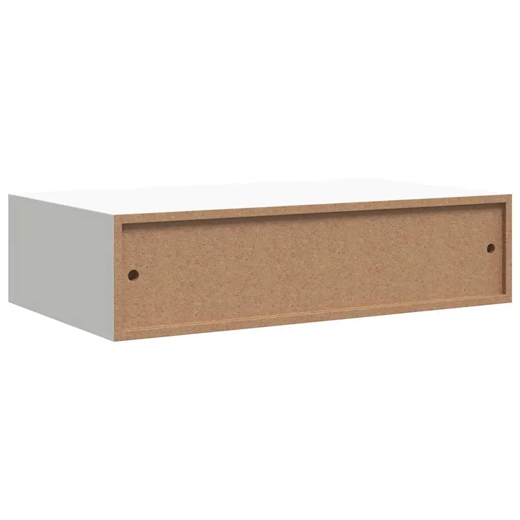 Wall-Mounted Drawer Shelves for Home Decor 2 Piece White Floating Storage Organizer
