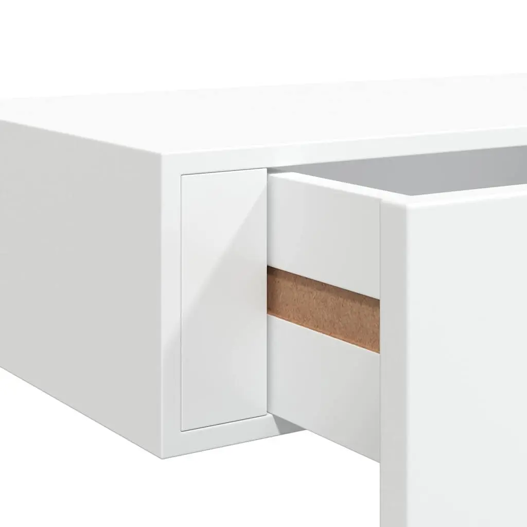 Wall-Mounted Drawer Shelves for Home Decor 2 Piece White Floating Storage Organizer