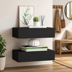 Dimensions and Specs of Black Floating Drawer Shelves