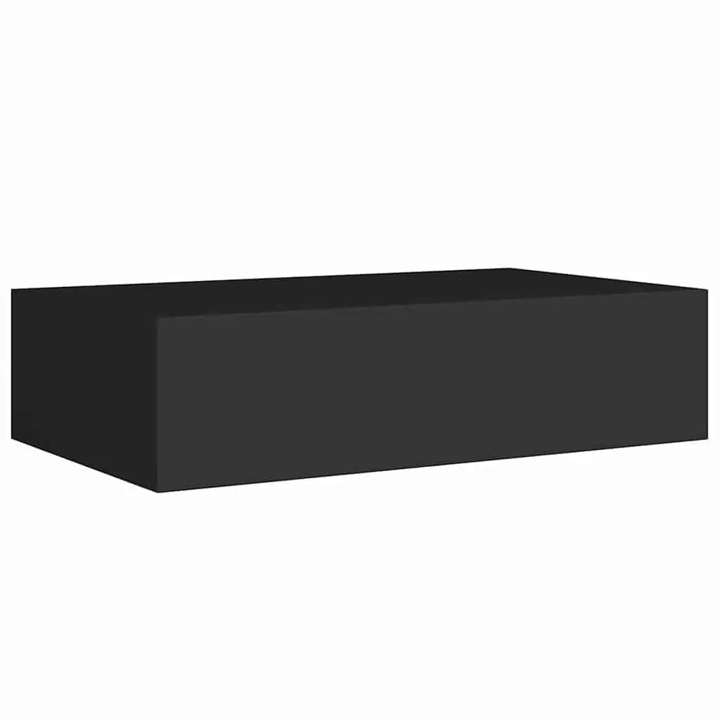 Wall-mounted Drawer Shelves 2 pcs Black Floating Storage Organizer Home Decor
