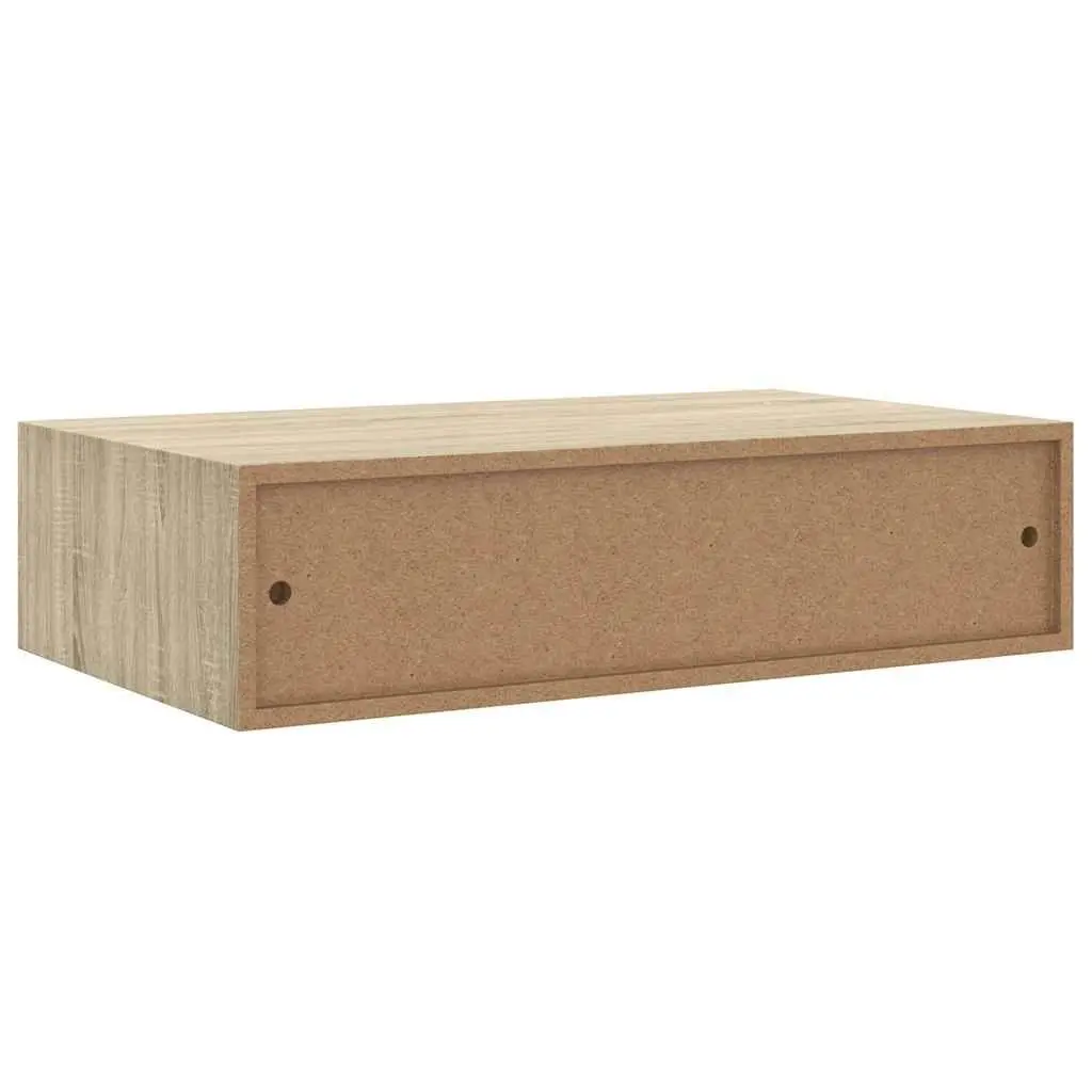 Wall-mounted Drawer Shelves Storage Oak 40x23.5x10cm Set of 2